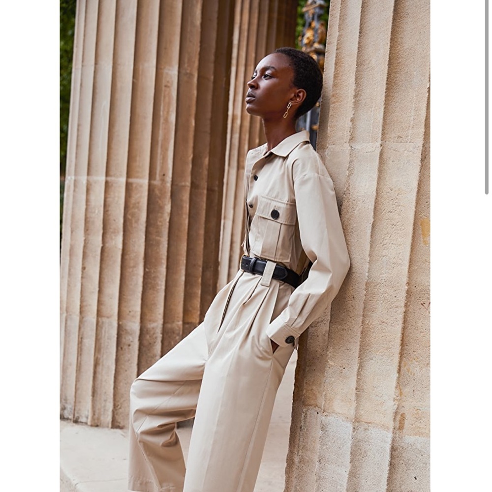 ba&sh Beige Utility Jumpsuit